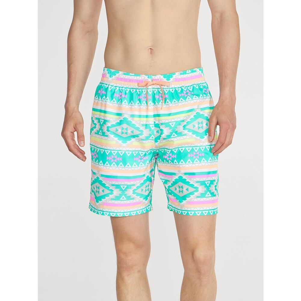 Chubbies The En Fuegos 7” Inseam Classic Swim Trunk Mesh Liner Summer Preppy